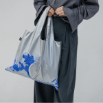 Loqi Bag The Great Wave Silver Metallic by Hokusai 